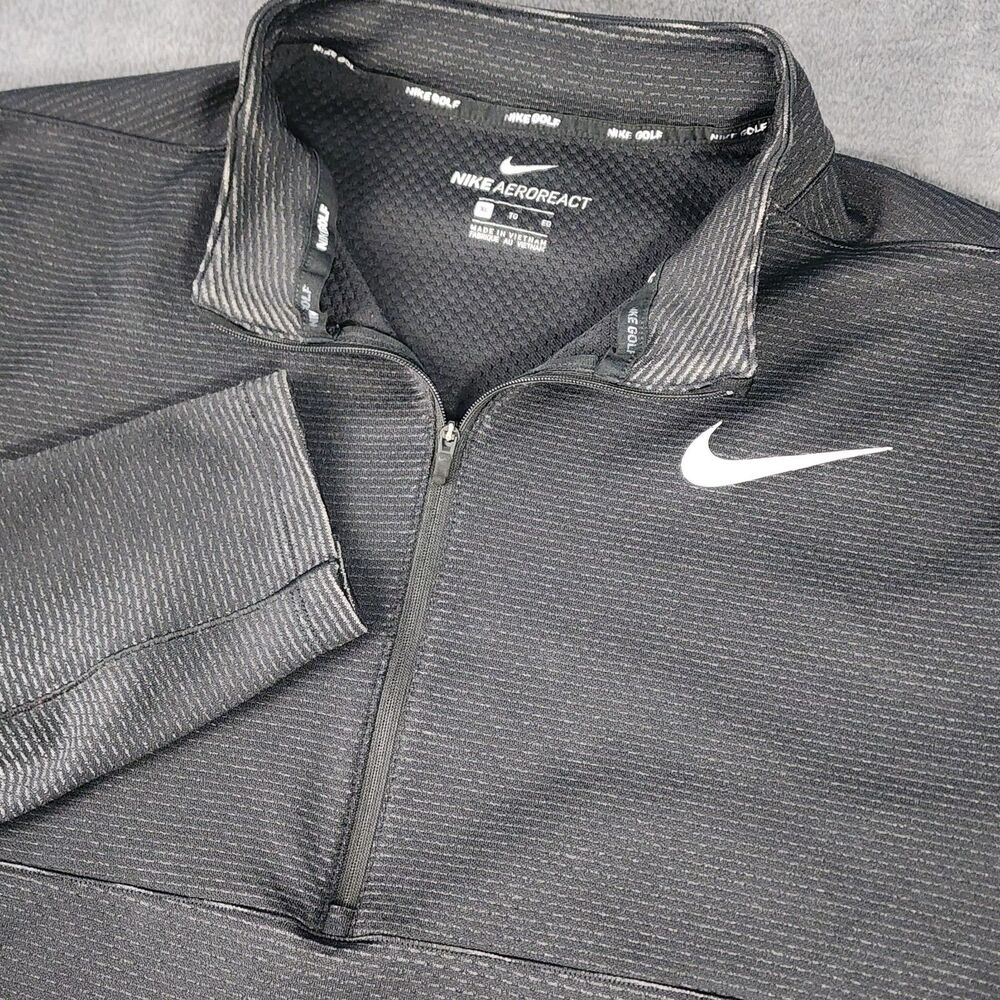 Nike Golf AeroReact 1/2 Zip XL Black Textured Performance Pullover Sweatshirt